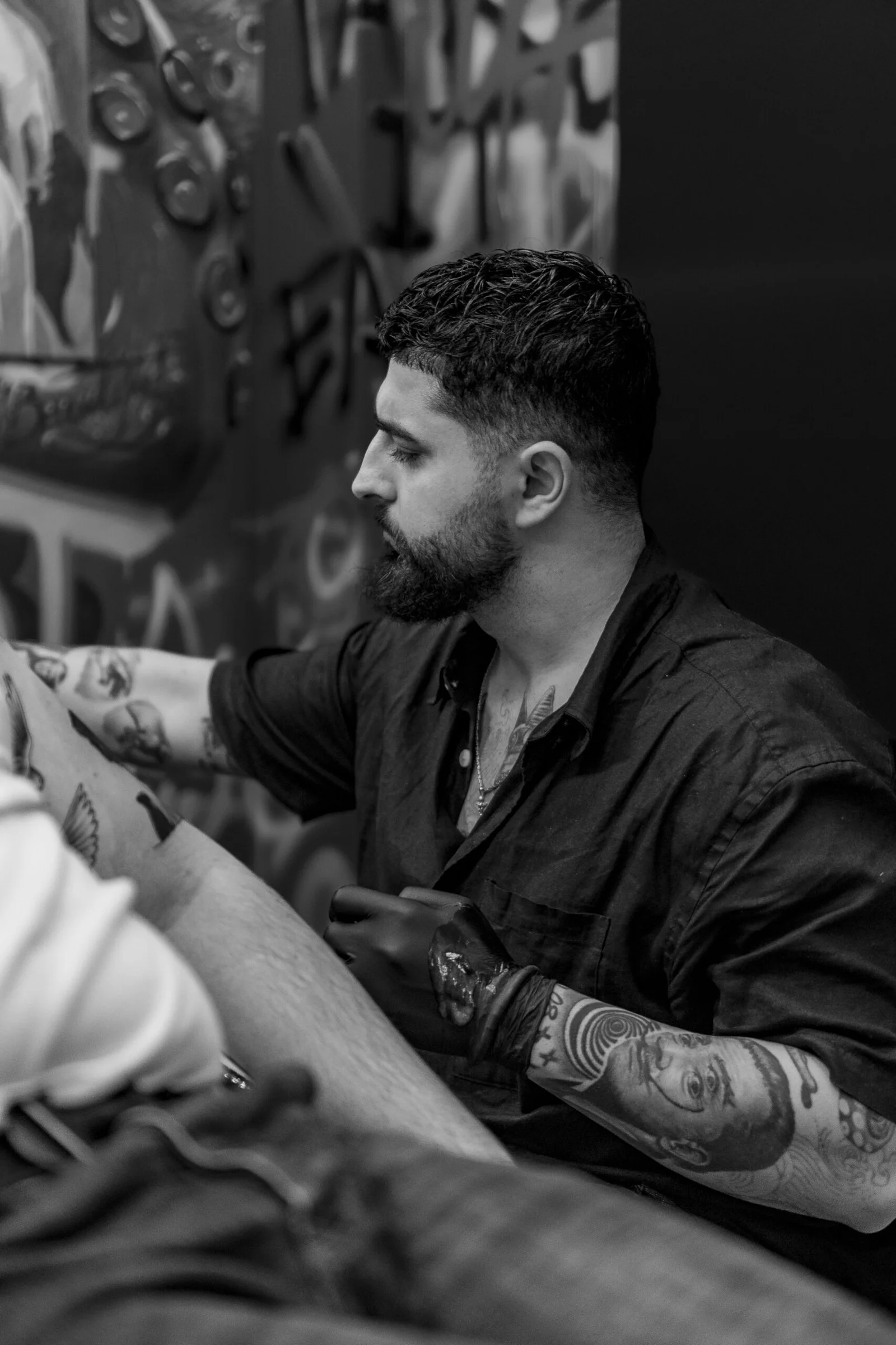 TENTATTOO artist working in the Tirana studio